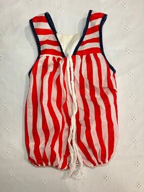 Genuine Vintage Striped Baby Romper